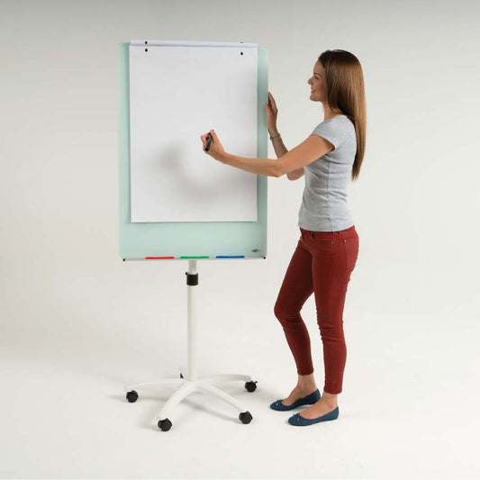 WriteOn® Magnetic Glass Flipchart Easel