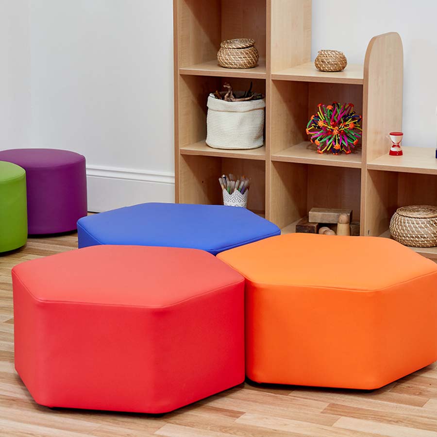 Acorn Early Years Large Hexagon Foam Seat Set Of Three