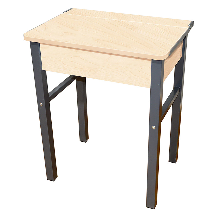 RetroModern Wooden Single School Desk