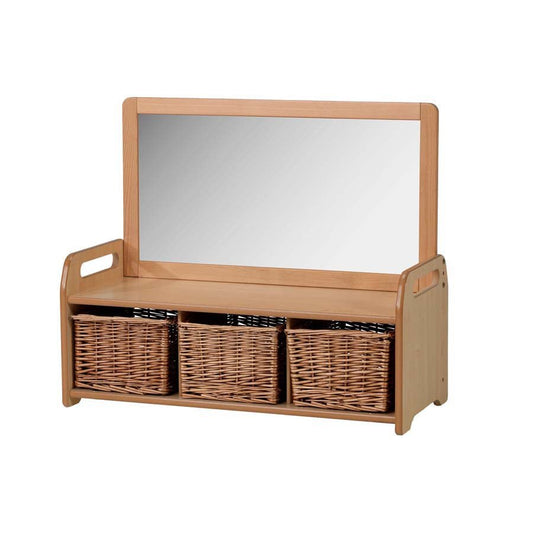 Low Mirror Storage Unit With 3 Baskets