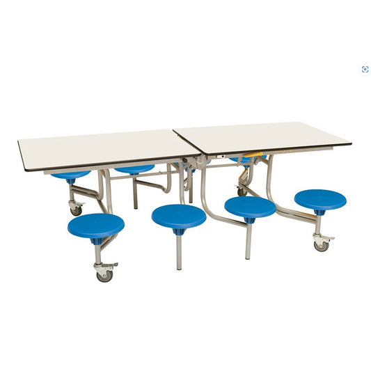 Rectangular Mobile Folding Table with 8 Seats