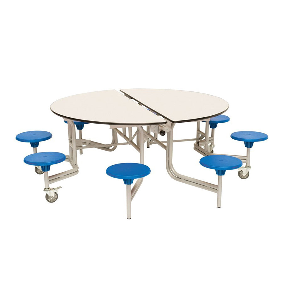 Round Mobile Folding Table with 8 Seats