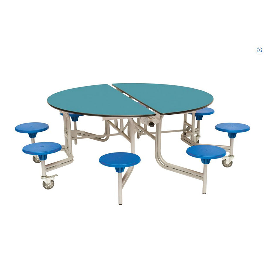 Round Mobile Folding Table with 8 Seats