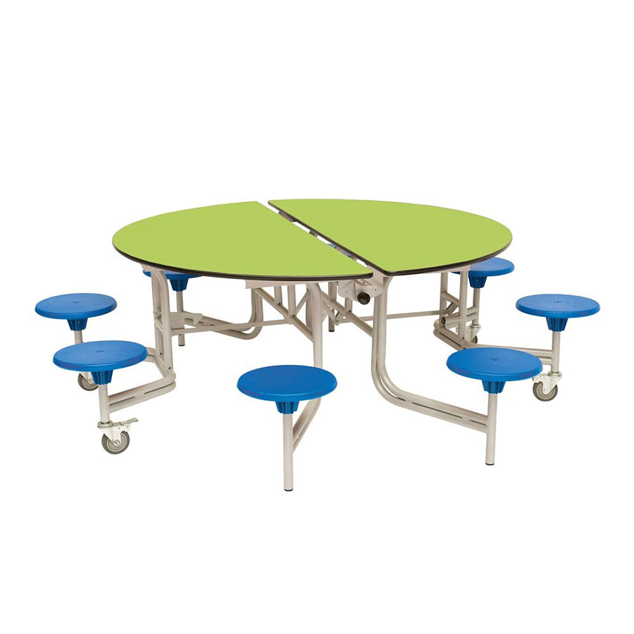 Round Mobile Folding Table with 8 Seats