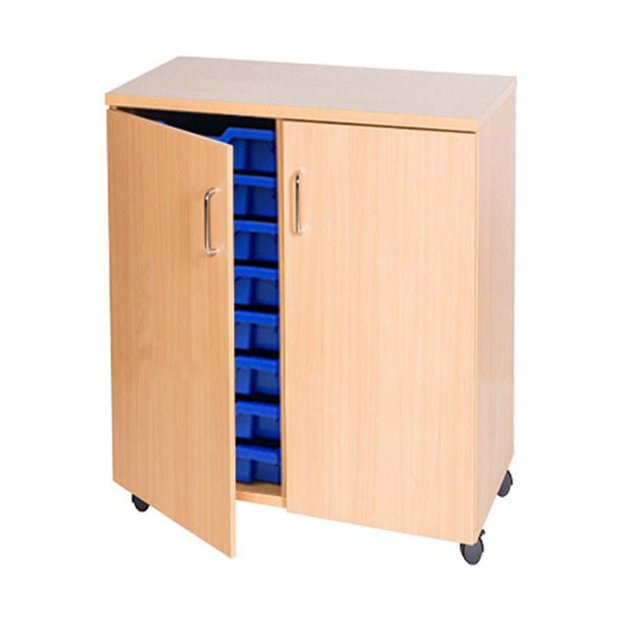 Smart Storage 16 Tray Double Mobile Unit Lockable Doors